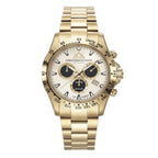 CHRISTOPHE DUCHAMP Grand Mont White Dial Watch with Yellow Gold Colour Chain Strap_7913009