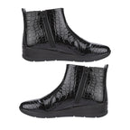 Ladies Croc Patten Chelsea Boots (Size 7) - Black_7929772_2