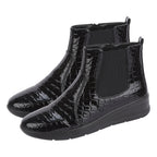Ladies Croc Patten Chelsea Boots (Size 8) - Black_7929773