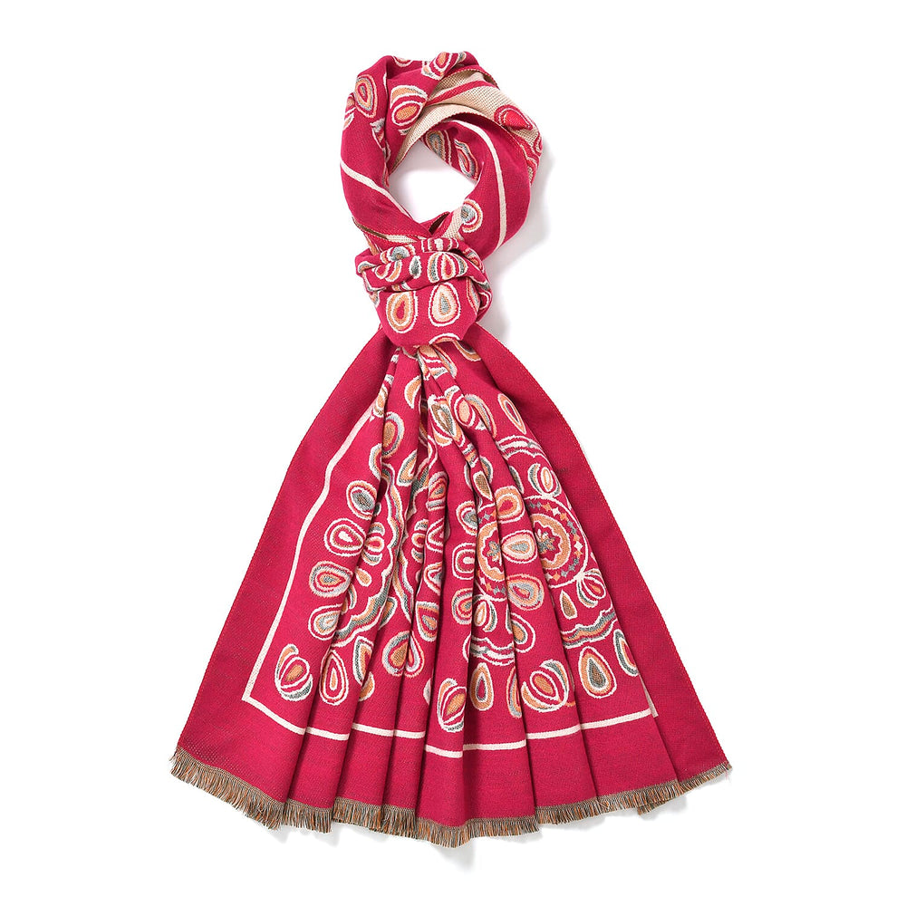 Closeout Deal Super Soft Shawl (One Size) - Red Based with Multi Flowers
