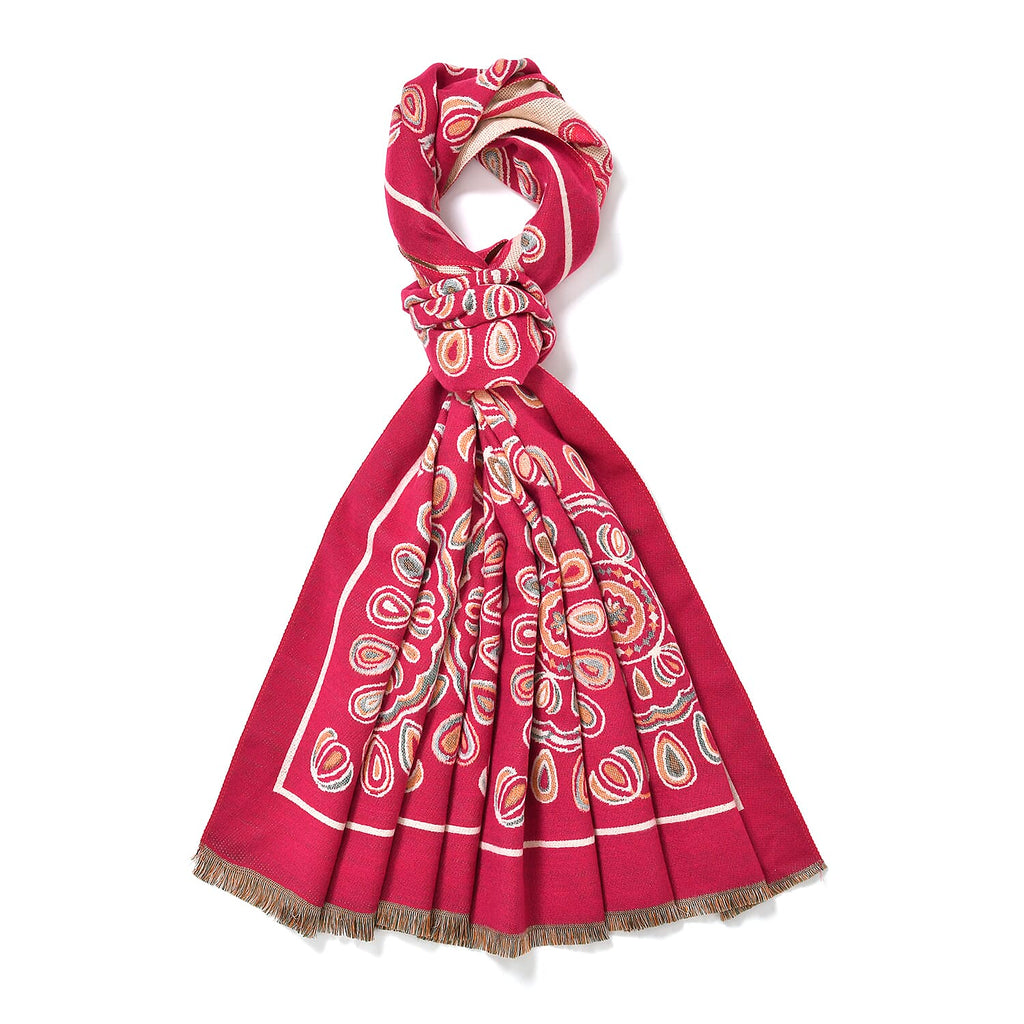 Closeout Deal Super Soft Shawl (One Size) - Red Based with Multi Flowers