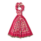 Closeout Deal Super Soft Shawl (One Size) - Red Based with Multi Flowers