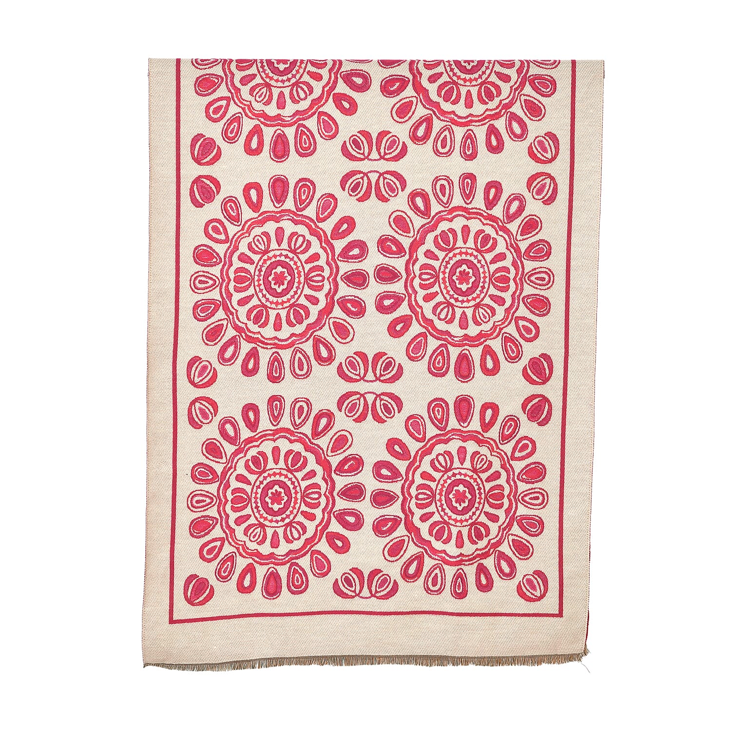 Closeout Deal Super Soft Shawl (One Size) - Red Based with Multi Flowers