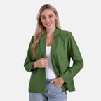 La Marey Classic Linen Blend Blazer with Lapels (Size 20 to 22) - Green_7956238_3
