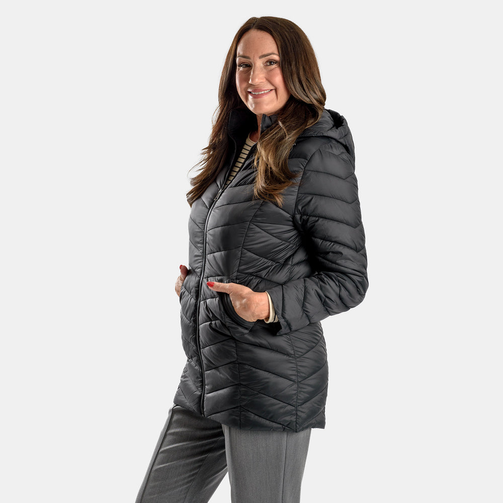 Classic Polyamide Coat - Black_7964168_1