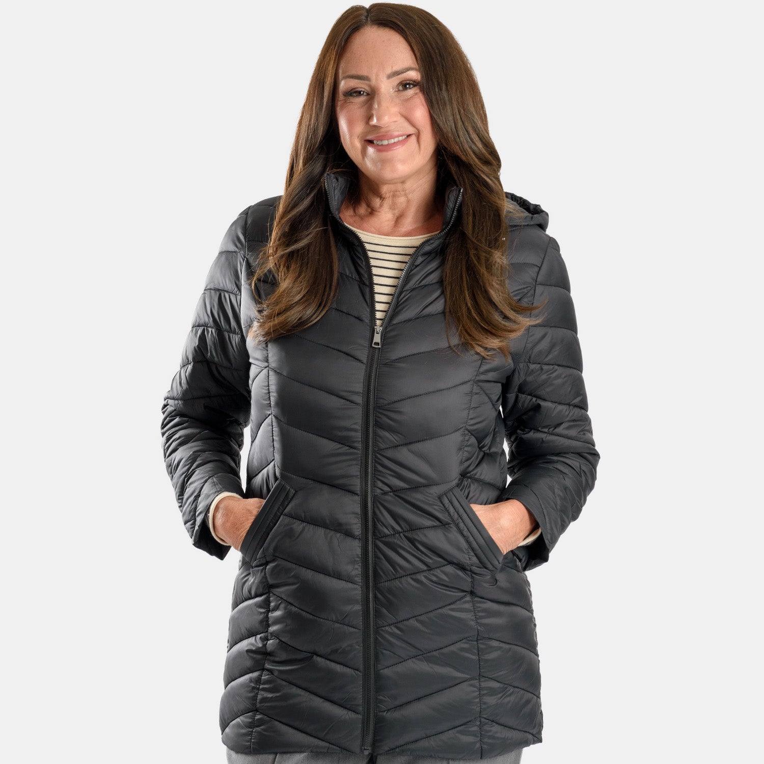 Classic Polyamide Coat - Black_7964168_3