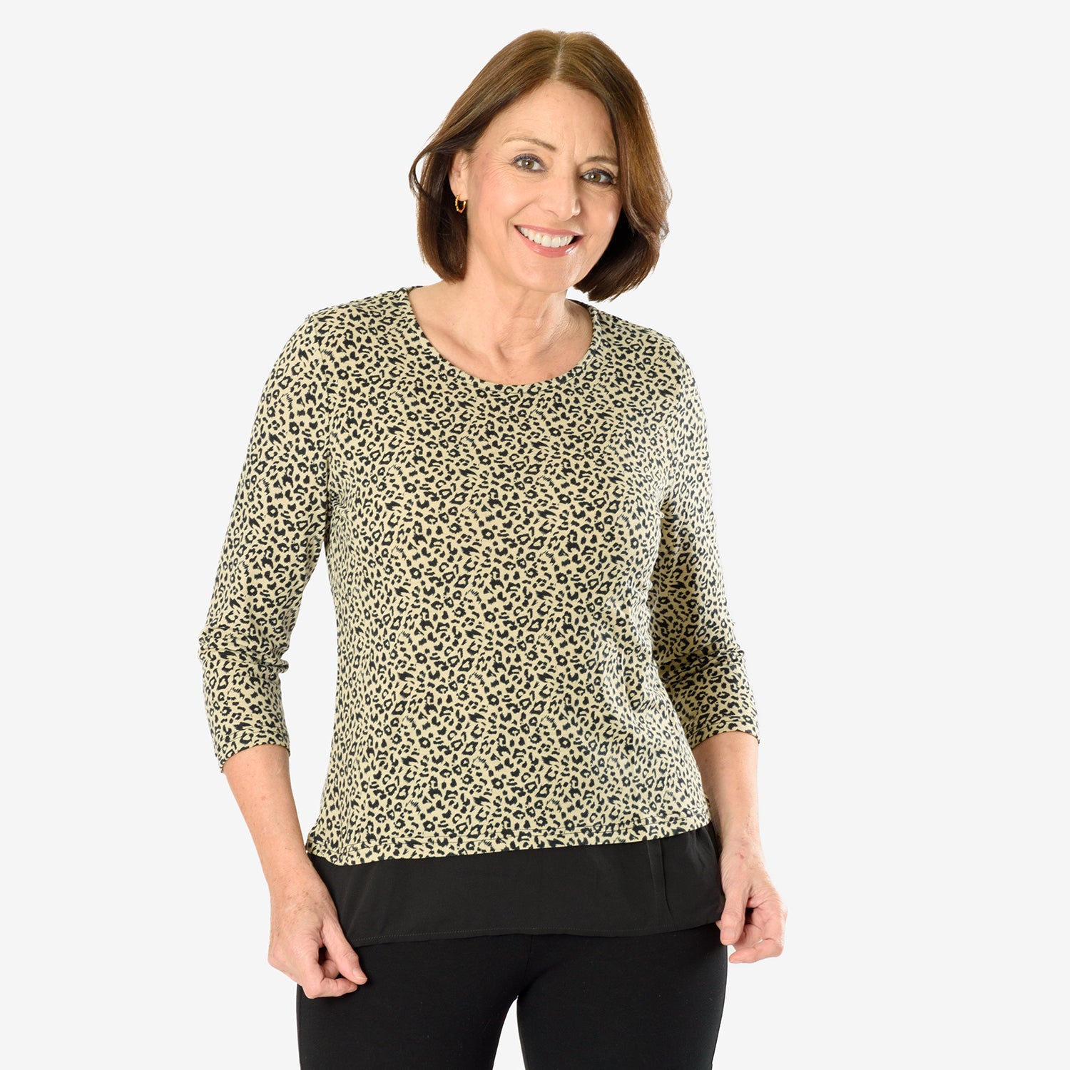 Auburn Animal Print Top (Size 20 to 22)  - Beige_7966052_1