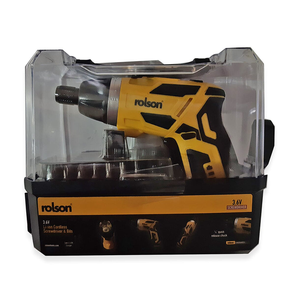 Rolson Cordless Screwdriver and Bits Accessory Kit