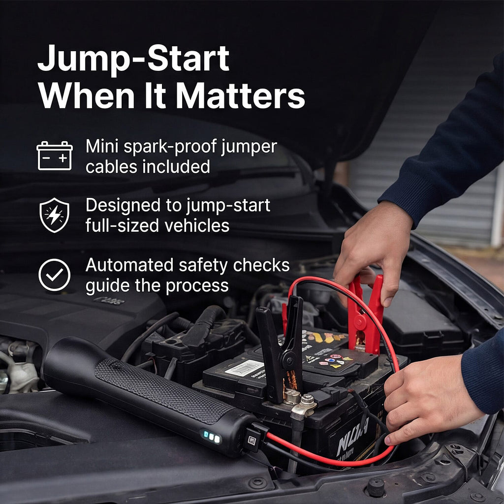 MOPHIE Powerstation Go Rugged Jump Starter & Portable Charger - 9,900mAh, USB A-C, 3.7v Internal Battery