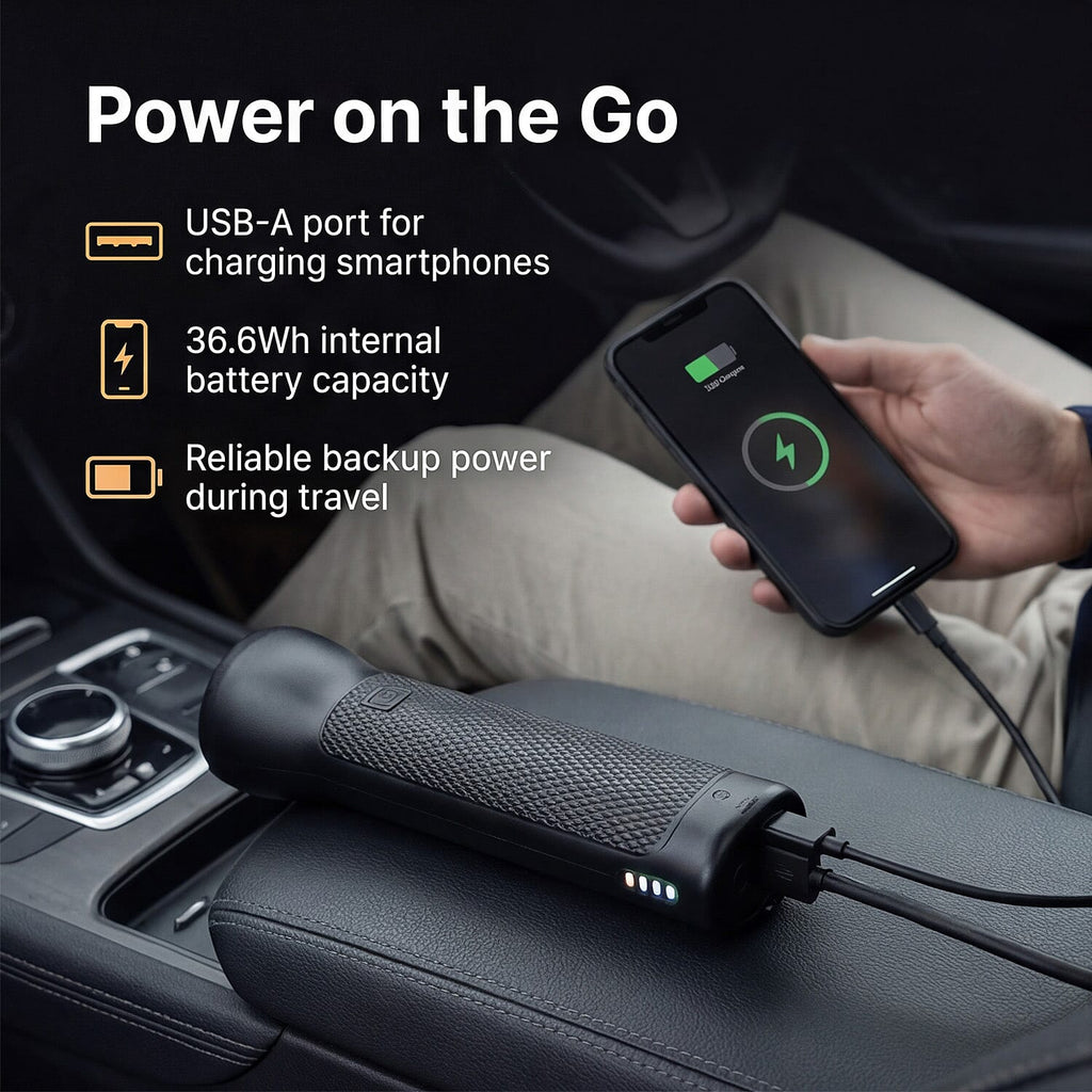 MOPHIE Powerstation Go Rugged Jump Starter & Portable Charger - 9,900mAh, USB A-C, 3.7v Internal Battery