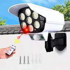 Hofftech Dummy Camera with solar sensor led lamp - Ip44 Waterproof, 200 Lumen.