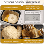 Homesmart 19 in 1 Automatic Bread Maker Machine with LCD - All Breads, Cakes, Jams, Yoghurts, Rice (15 hour Timer) - Non Stick Bowl