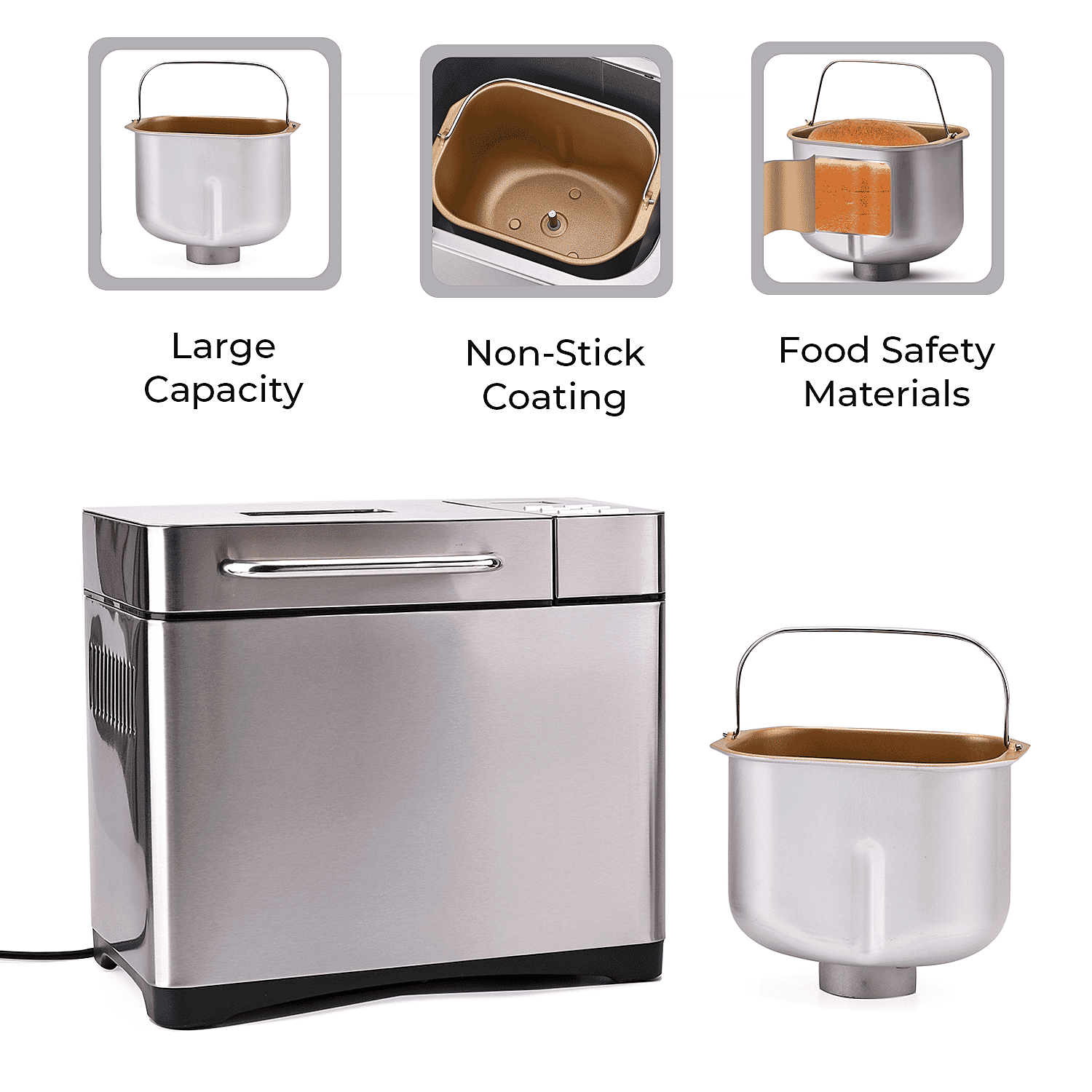Homesmart 19 in 1 Automatic Bread Maker Machine with LCD - All Breads, Cakes, Jams, Yoghurts, Rice (15 hour Timer) - Non Stick Bowl