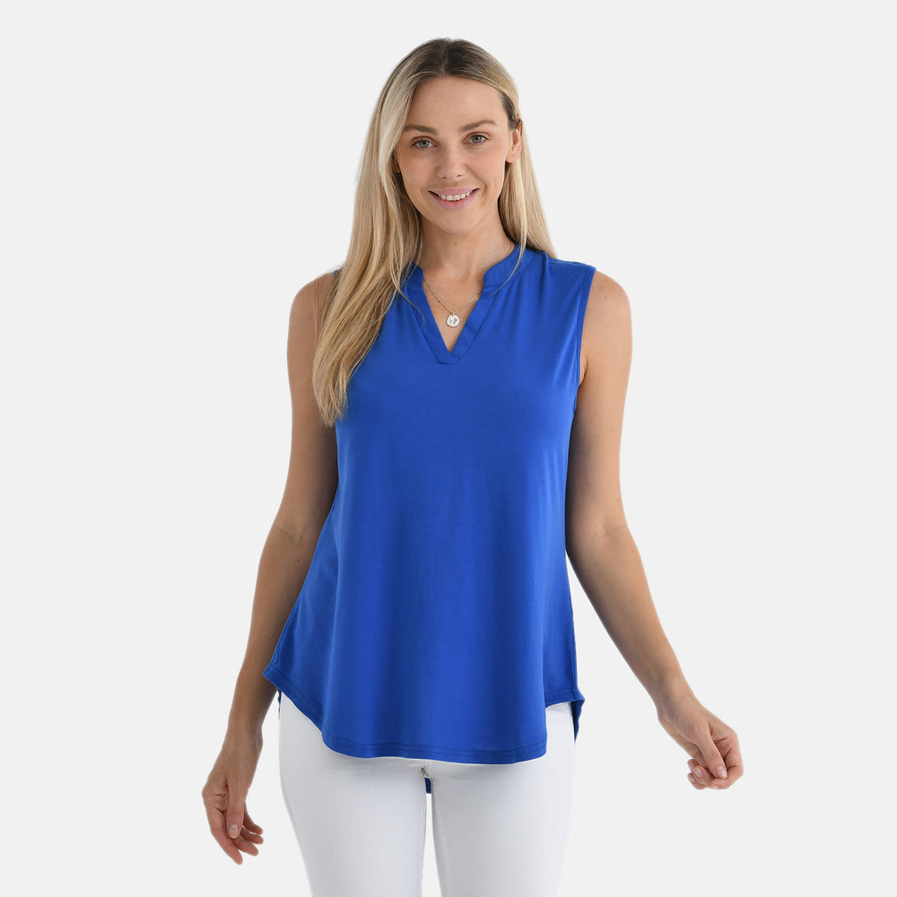 Tamsy Sleevless Relax Fit Blouse (Size S, 8-10) - Royal Blu E_7970151