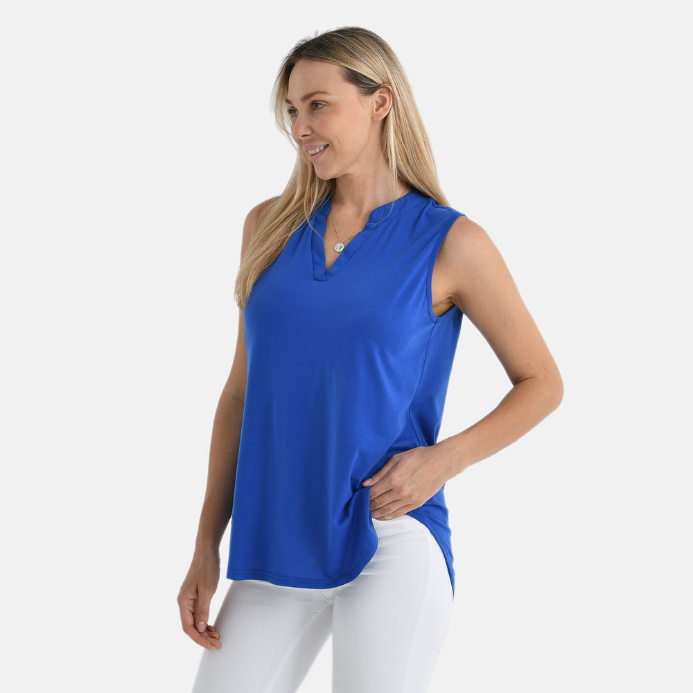Tamsy Sleevless Relax Fit Blouse (Size S, 8-10) - Royal Blu E_7970151_3