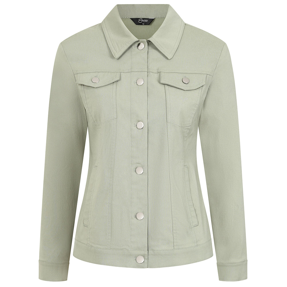 Emreco Stretch Jean-Style Jacket (Size 16) - Lt Khaki_7972847_2