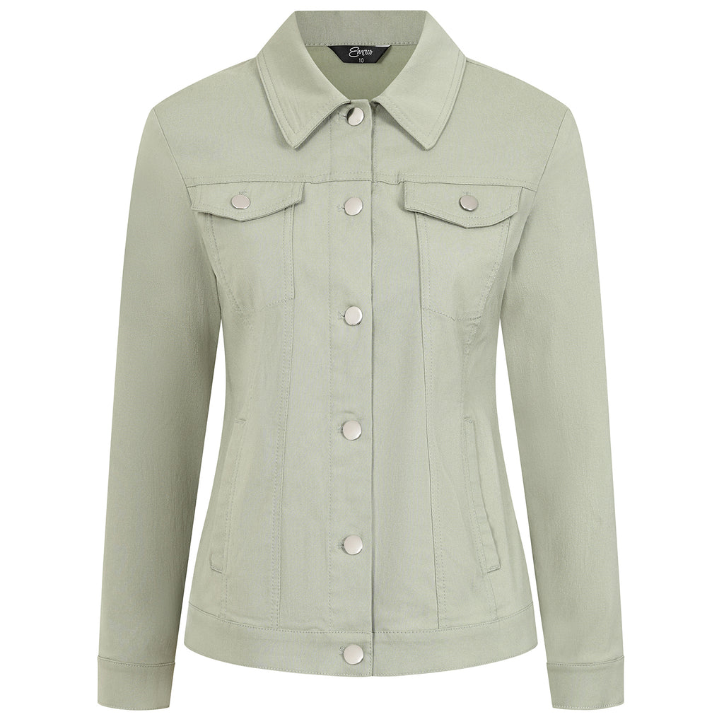 Emreco Stretch Jean-Style Jacket (Size 16) - Lt Khaki_7972847_2