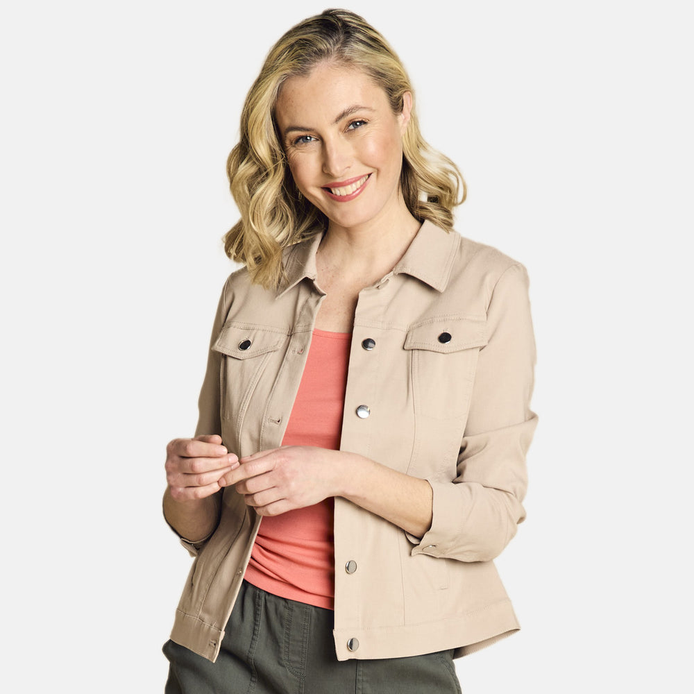 Emreco Stretch Jean-Style Jacket (Size 20) - Soft Almond_7972855