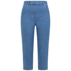 Emreco Casual Slim Fit Stretch Denim Crop Pants (Size 16) - Light Blue_7973246