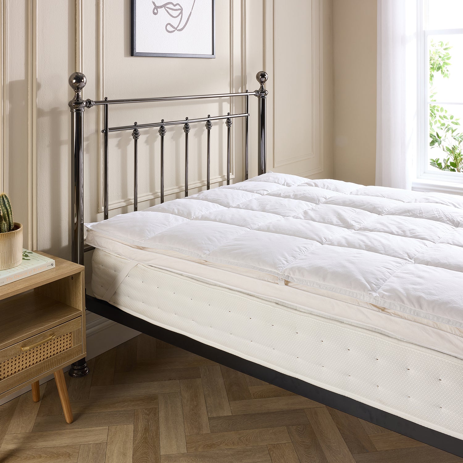Duck Feather & Down Dual Layer Mattress Topper (Size Single) - White_7974415_1