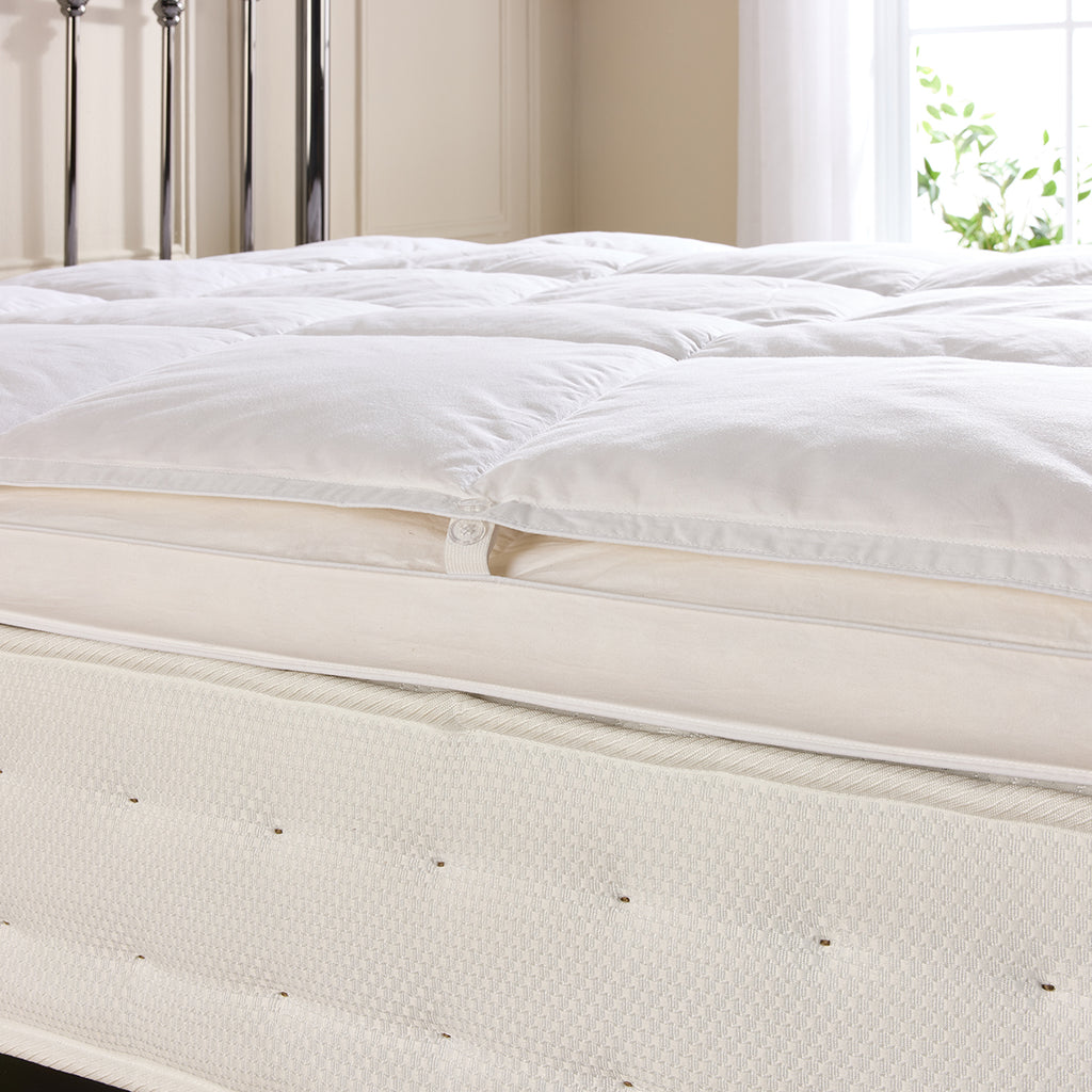 Duck Feather & Down Dual Layer Mattress Topper (Size Single) - White_7974415_4