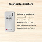Skross 10000Mah Powerbank - White