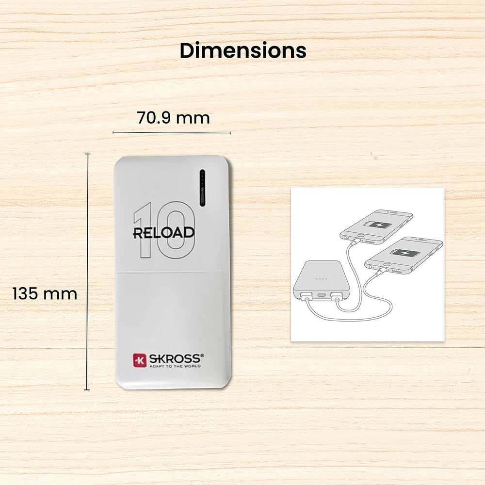 Skross 10000Mah Powerbank - White