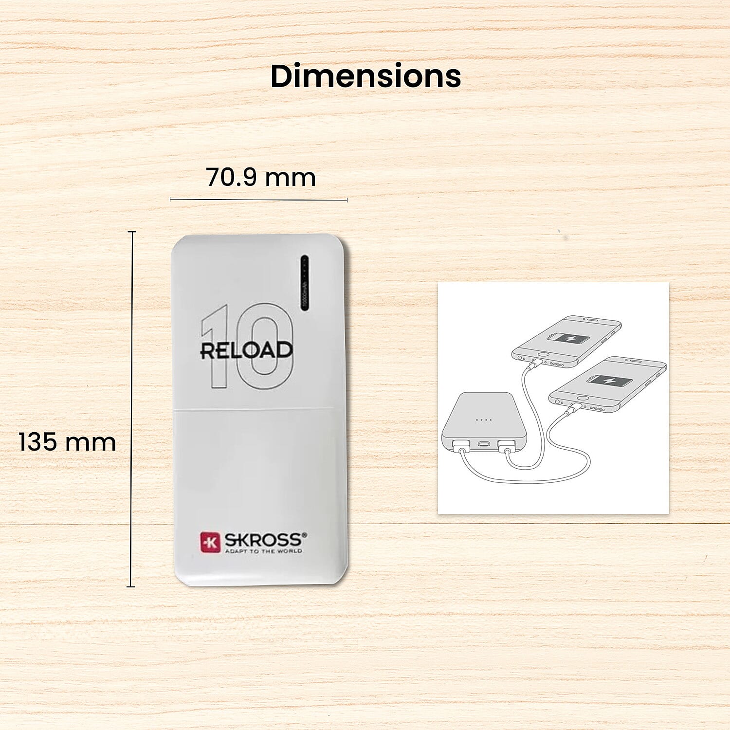Skross 10000Mah Powerbank - White