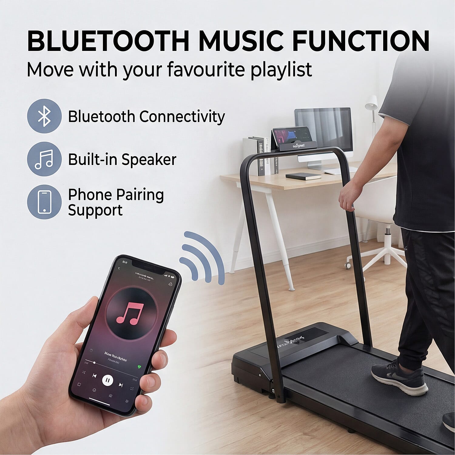 SOULSMART Treadmill with Handle - Black