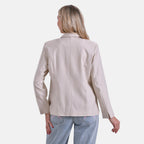 La Marey Classic Linen Blend Blazer with Lapels (Size 8 to 10) - Beige_7984233_1