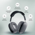 Wireless Bluetooth Headphone with Noise Cancellation - Black