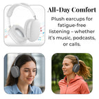 Wireless Bluetooth Headphone with Noise Cancellation - White