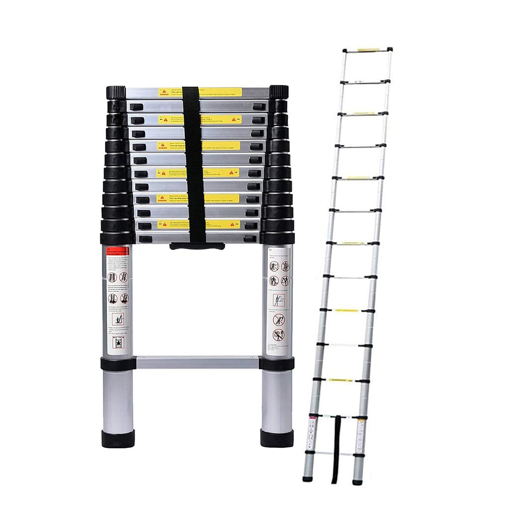Telescopic Portable Aluminium Ladder 3.2MSilver