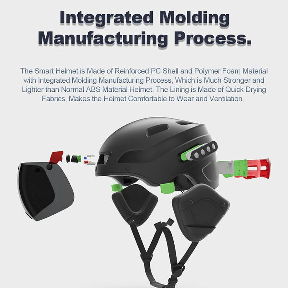 Smart Electric Helmet with Turn Signals - Auto Brake Detection