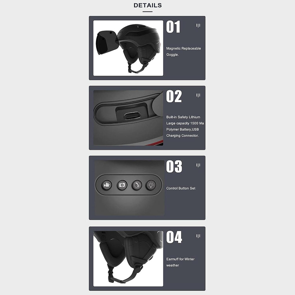 Smart Electric Helmet with Turn Signals - Auto Brake Detection