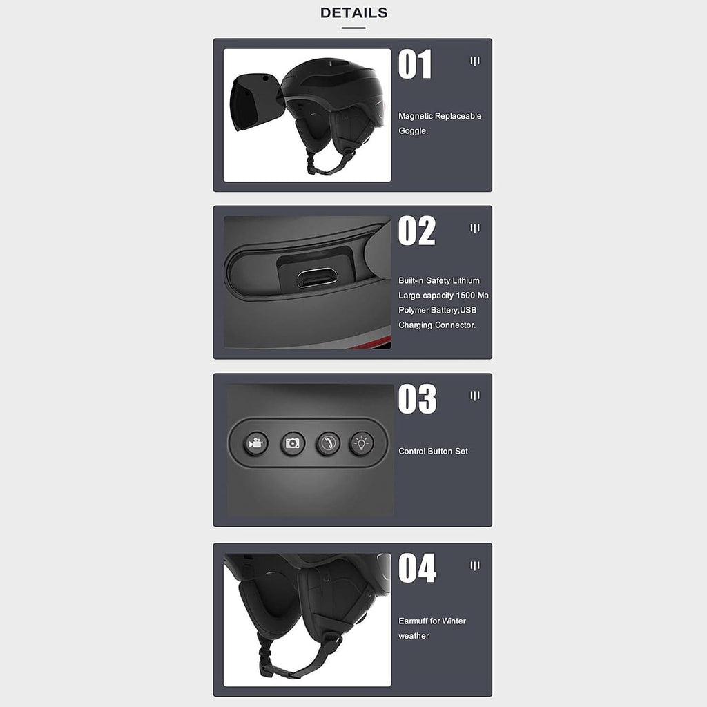 Smart Electric Helmet with Turn Signals - Auto Brake Detection