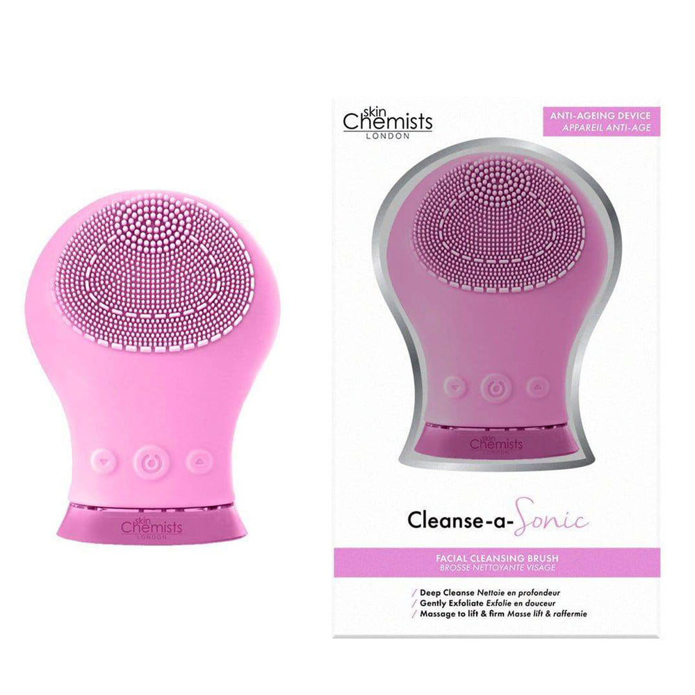 SkinChemists Sonic Silicone Facial Cleansing Massager Pink_7993399
