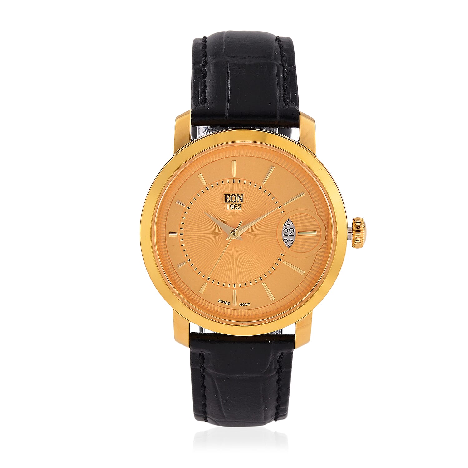 EON 1962 - Luxurious 24K Yellow Gold Swiss Movement 5 ATM Water Resistent Watch (39mm)