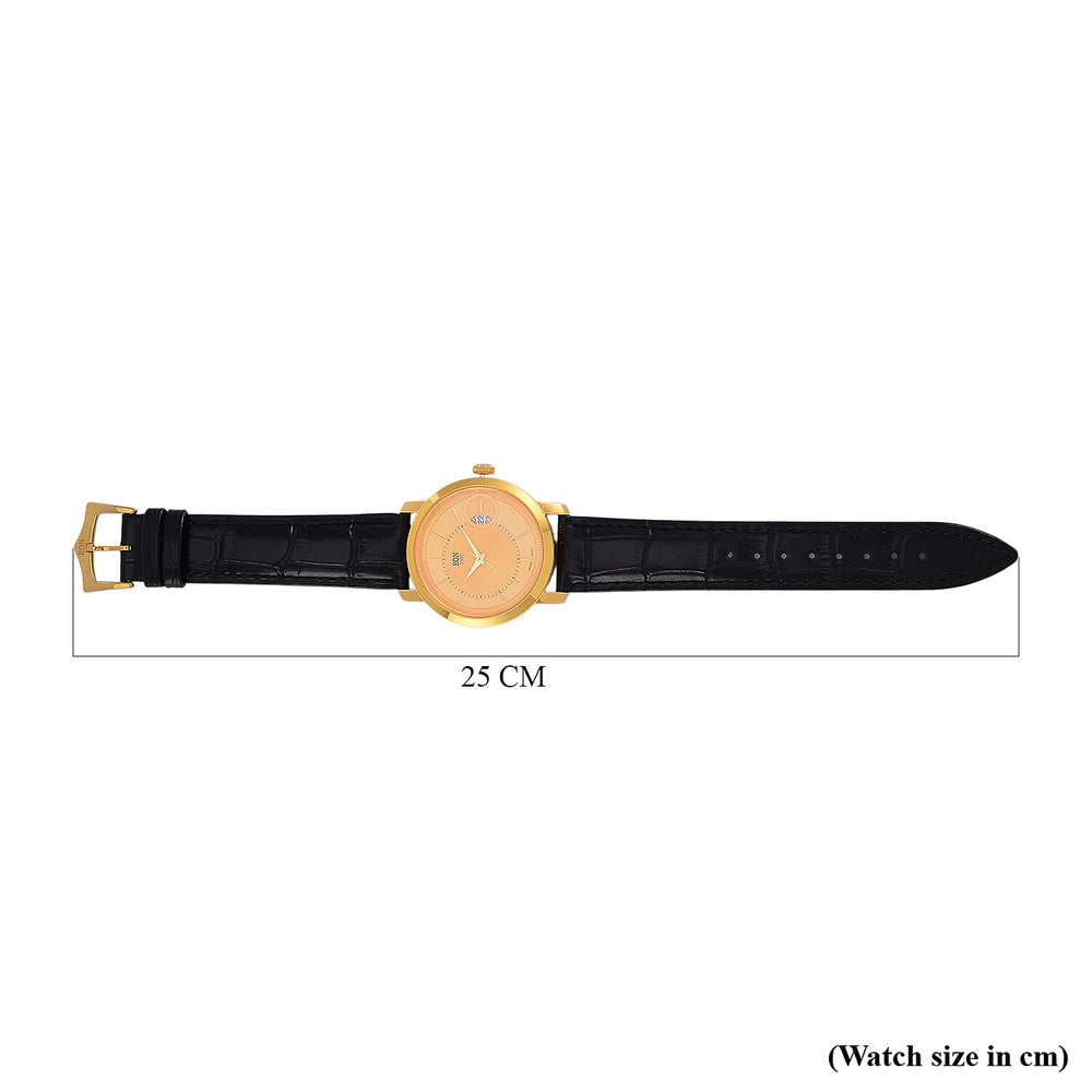 EON 1962 - Luxurious 24K Yellow Gold Swiss Movement 5 ATM Water Resistent Watch (39mm)