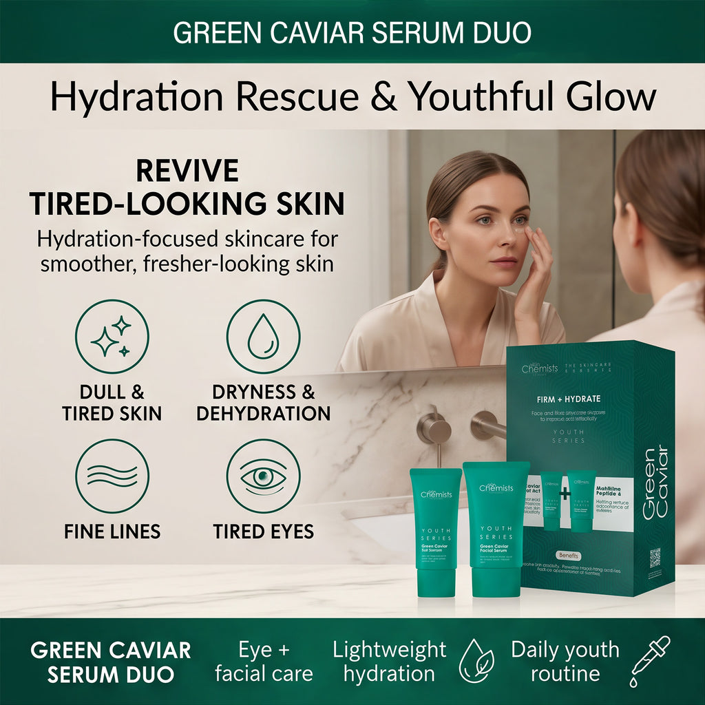 SkinChemists Green Caviar Eye and Facial Serum Gift Set