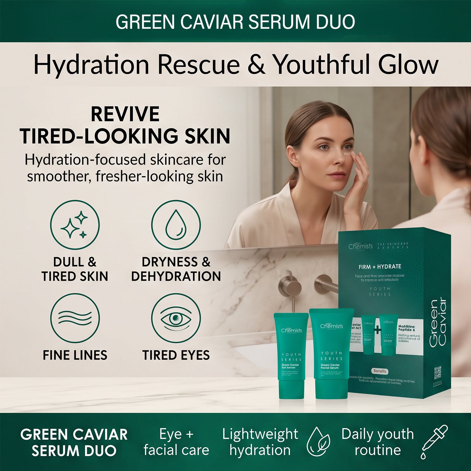 SkinChemists Green Caviar Eye and Facial Serum Gift Set