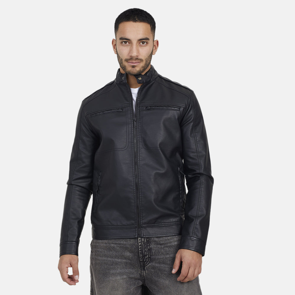 Brave Soul PU Jacket - Black_7997630_1