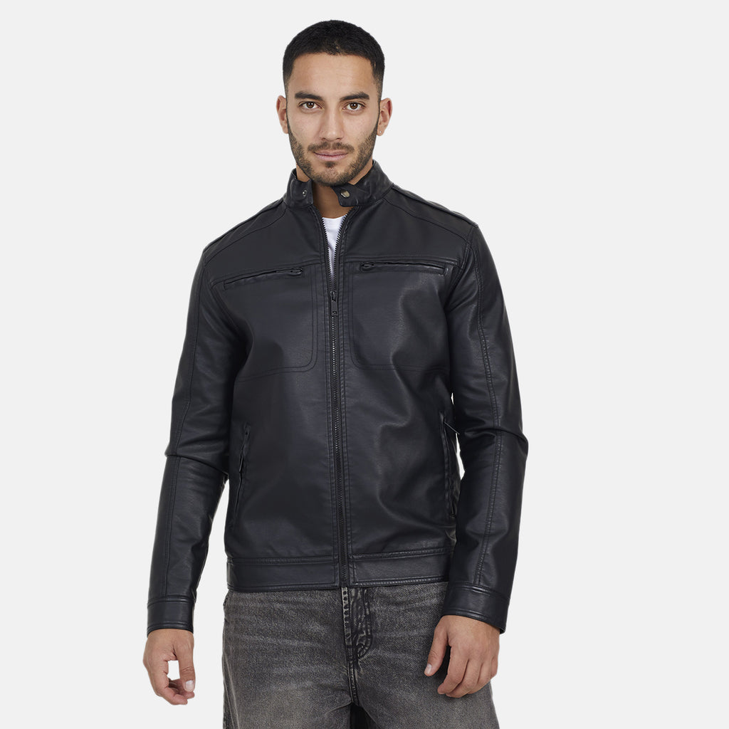 Brave Soul PU Jacket - Black_7997630_1