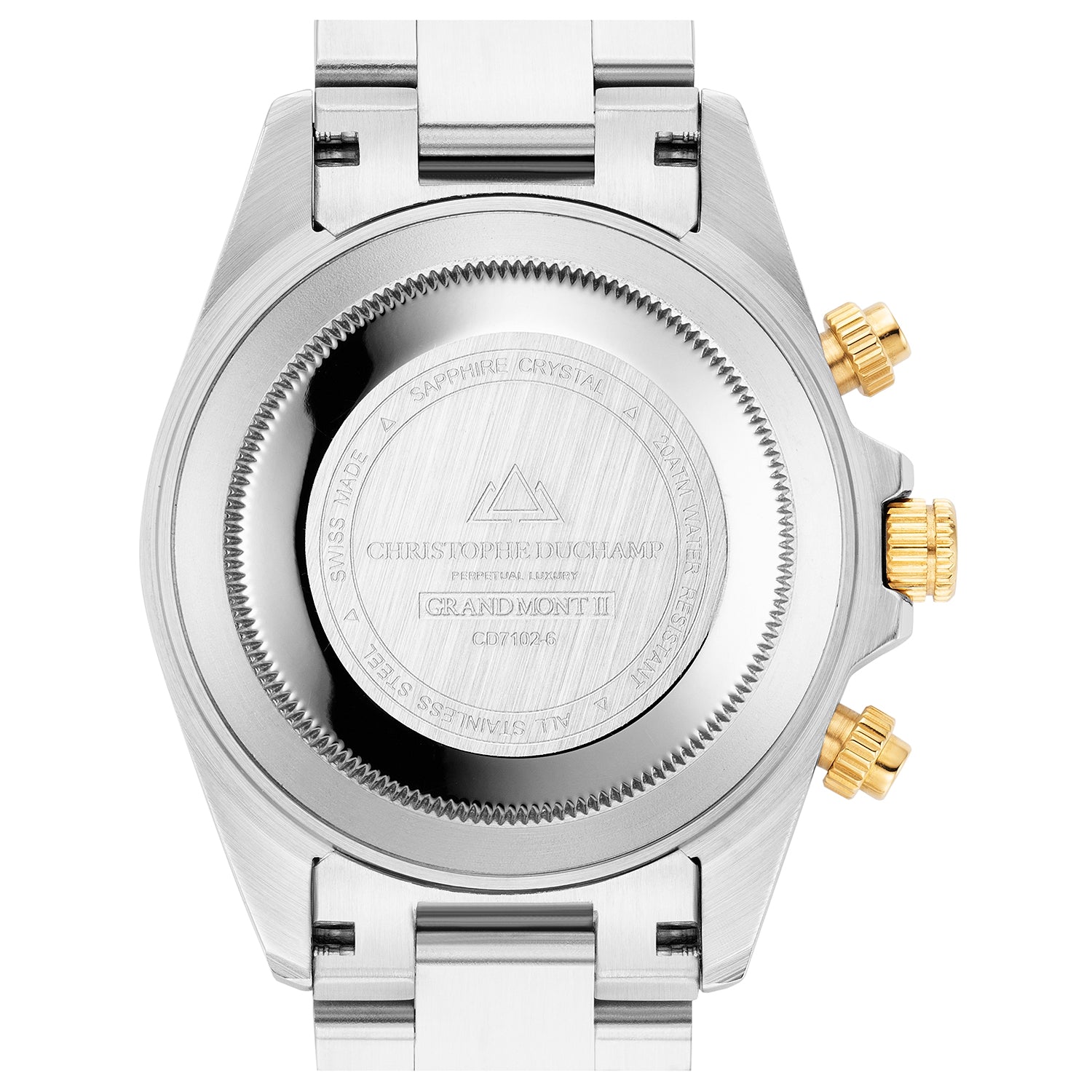 THE COLLECTORS DREAM - Christoph Duchamp Grand Mont Ceramic Swiss Movt. 20ATM WR Black Dial Watch with Stainless Steel Strap in Dual Tone