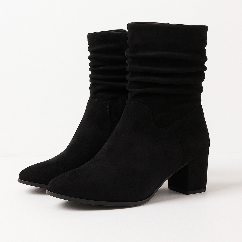 Emma Zipped Pull-On Ladies Boots (Size 4) - Black Mf_8017909