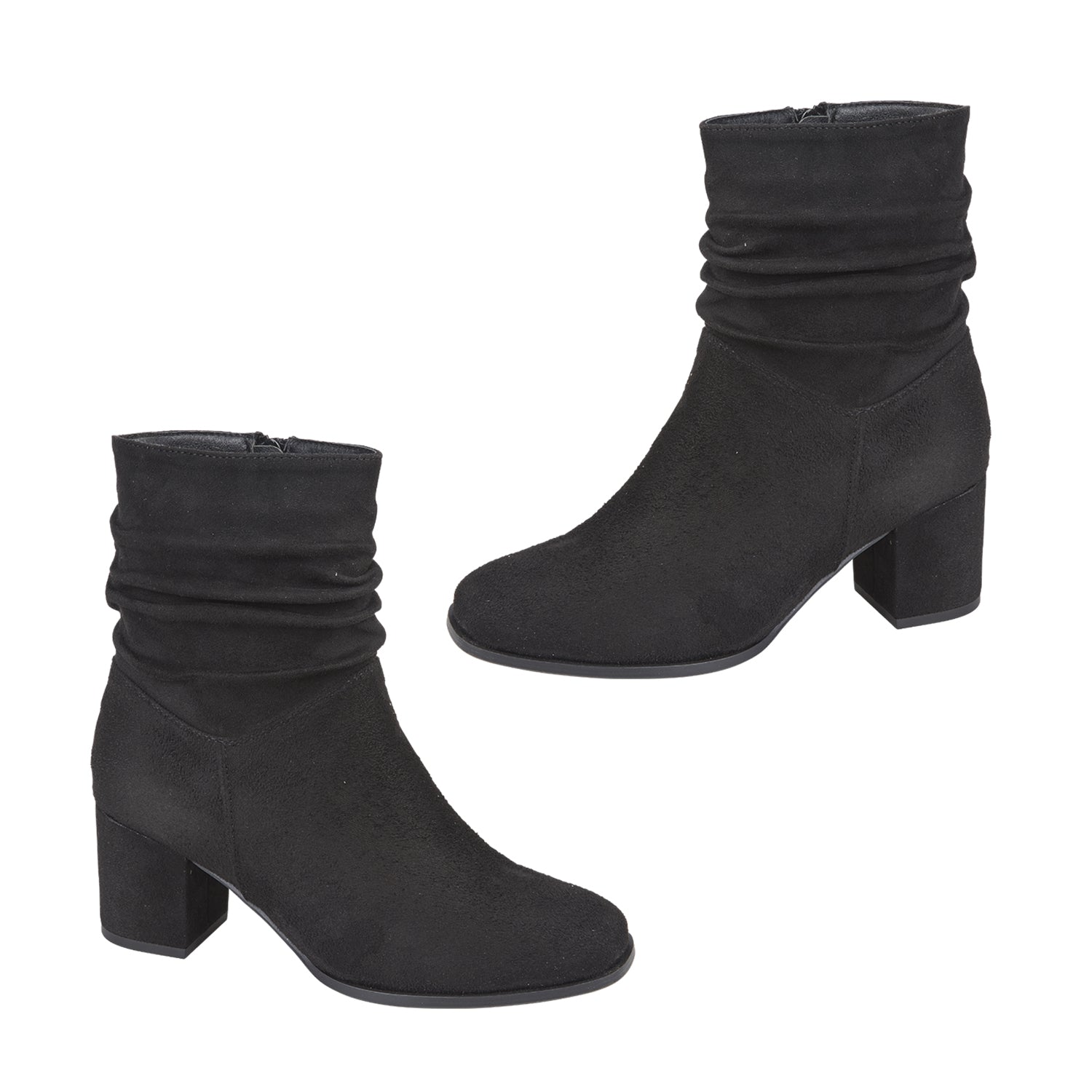 Emma Zipped Pull-On Ladies Boots (Size 4) - Black Mf_8017909_2