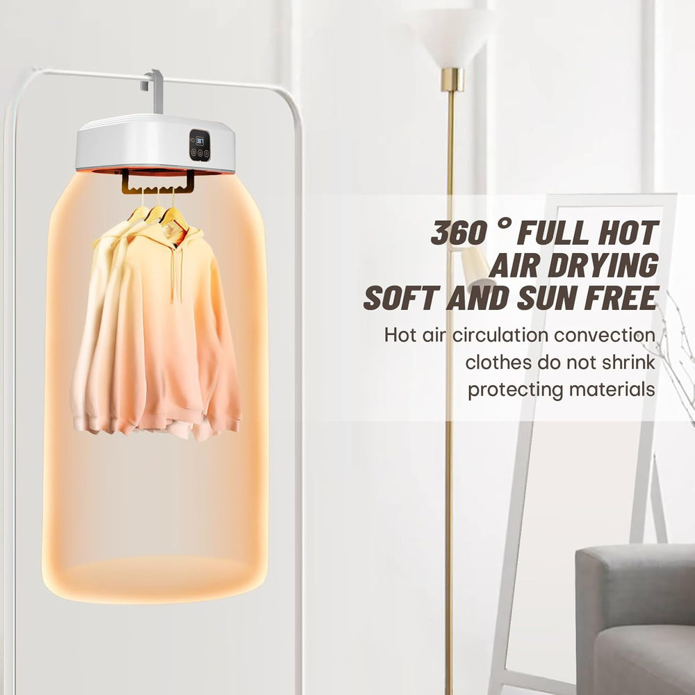 Hanging Foldable Clothes Dryer with Sterilizer and Remote Control - White_8018979_5