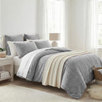 Sleep-Snuggle Luxurious Teddy Fleece Super Soft Warm and Cosy Duvet Cover with Pillow Case (Size Single) - Silver