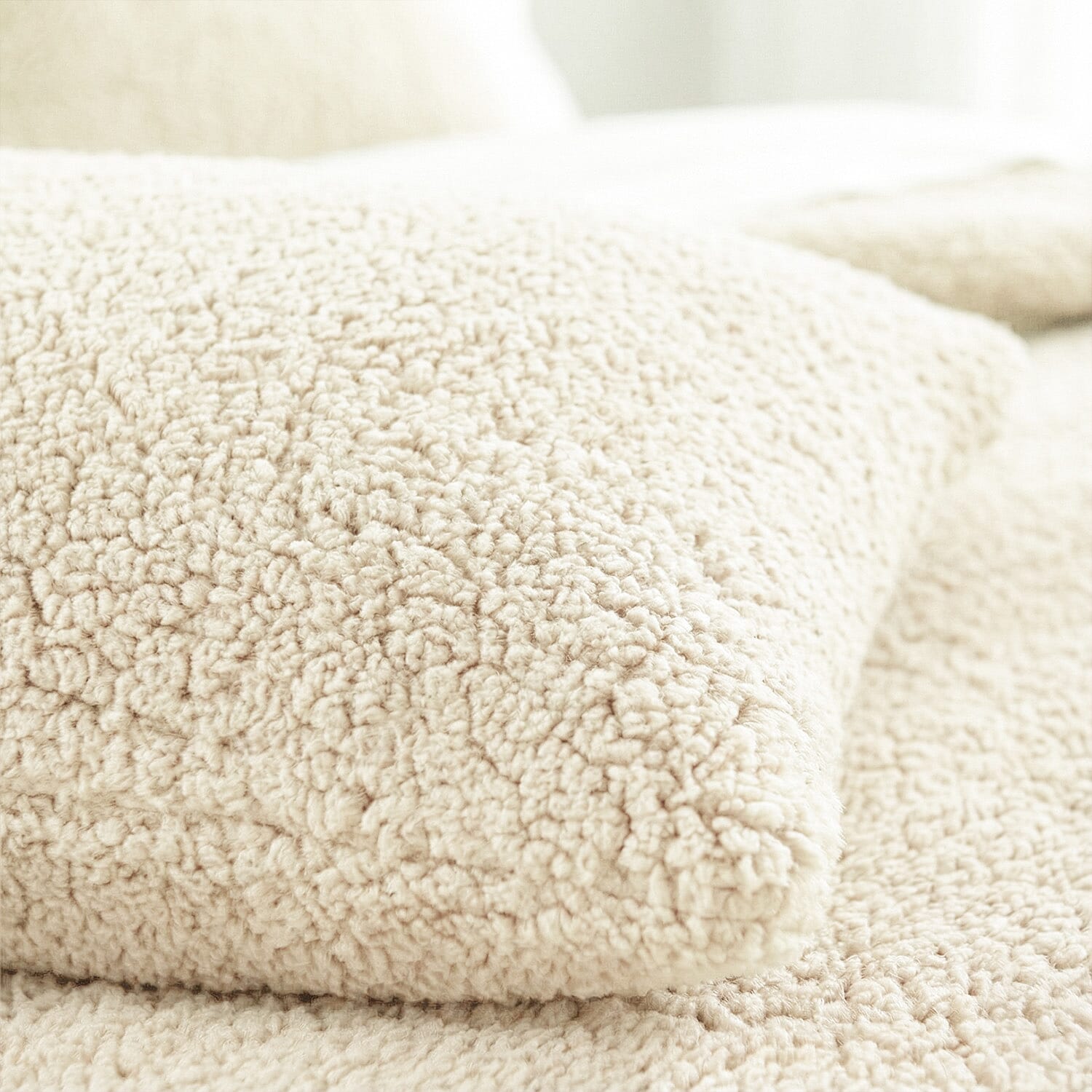 Sleep-Snuggle Luxurious Teddy Fleece Super Soft Warm and Cosy Duvet Cover with Pillow Case (Size Single) - Cream