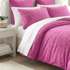 Sleep-Snuggle Luxurious Teddy Fleece Super Soft Warm and Cosy Duvet Cover with Pillow Case (Size Single) - Fuschia